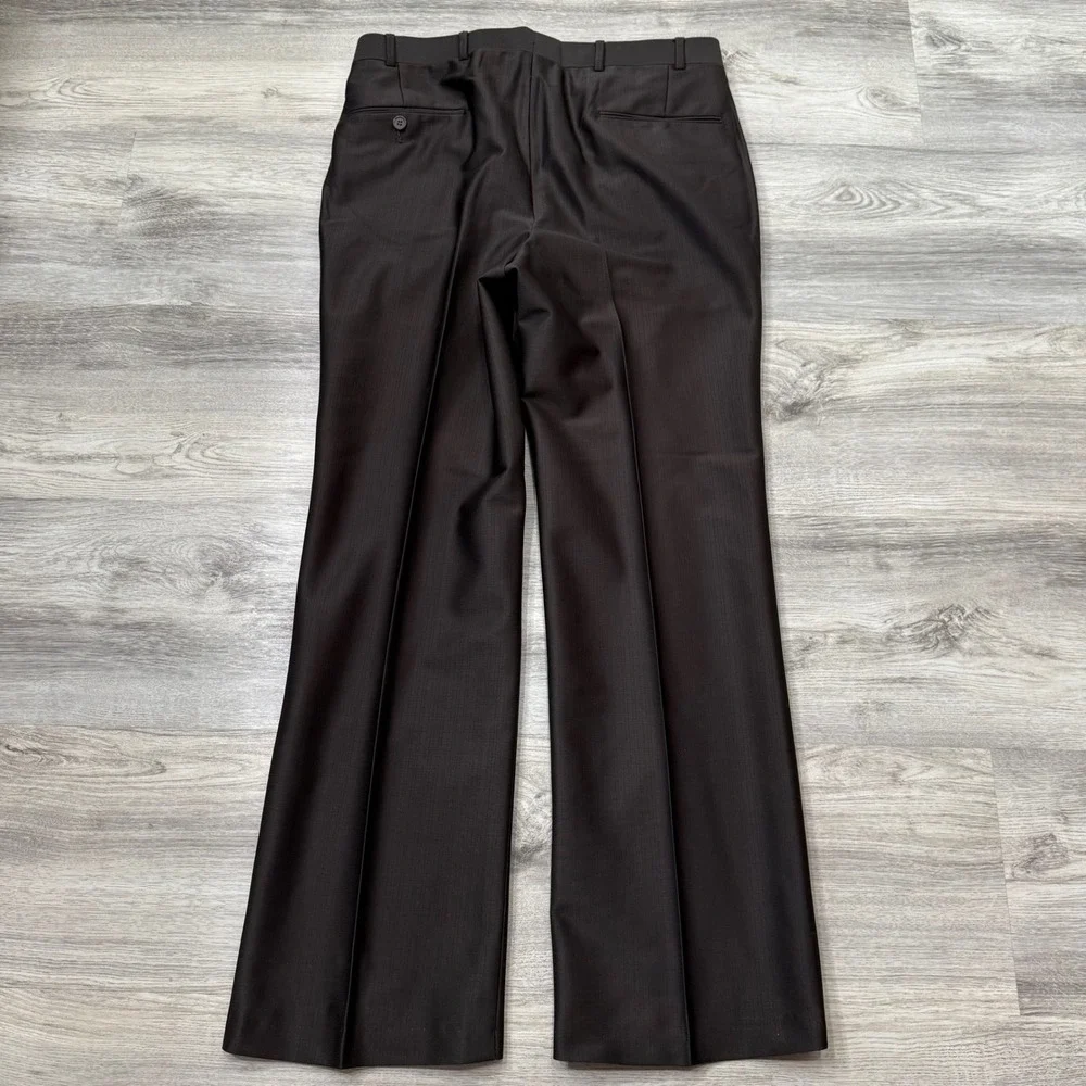 Sasson Paris Men's Dress Pants Brown Textured Office Career‎ Formal Sz 32x28
